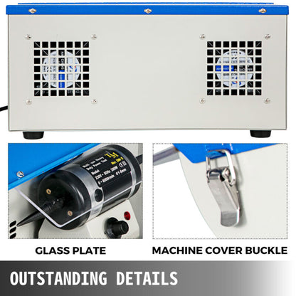 VEVOR Jewelry Polishing Buffing Machine Dust Collector Benchtop with Light 110V