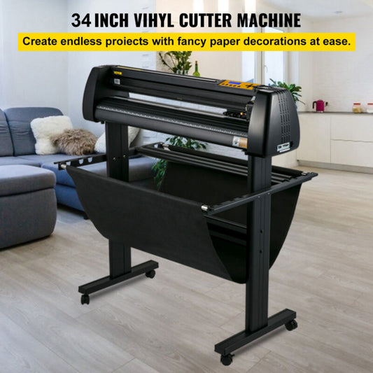 VEVOR 34" Vinyl Plotter Cutting Machine Kit w/Sign Software 3 Blade LCD Screen