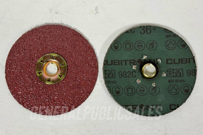 (100) 3M Cubitron II Fibre Grinding Disc 982C Ceramic 4.5" 36 Grit Quick Change