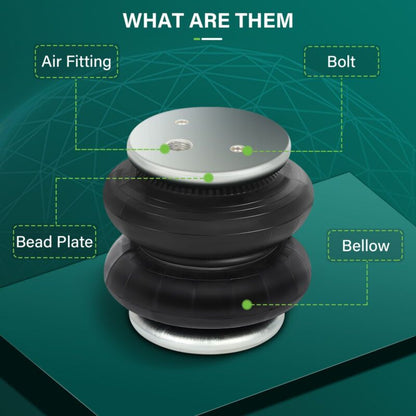 Pair Heavy Duty 2600 LBS Air Bags Suspension Spring For 3/8" 1/2" NPT Port