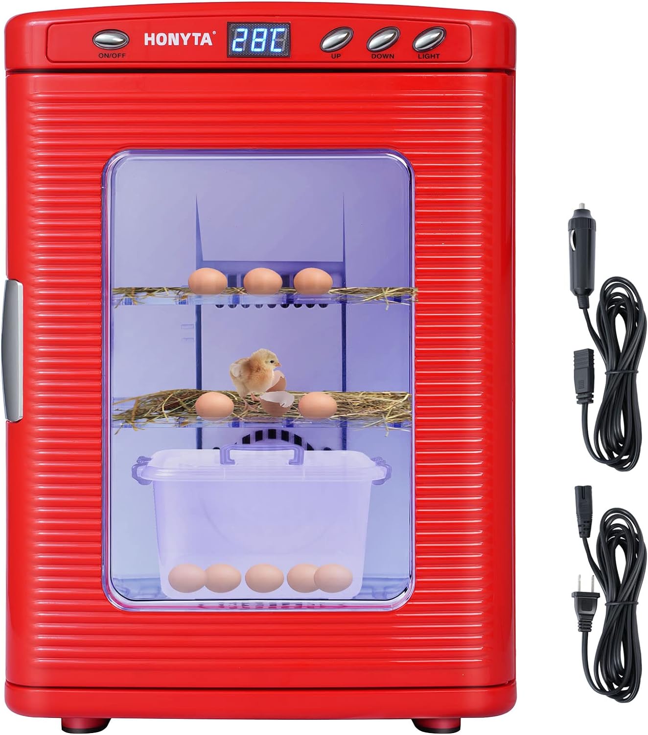 RYFT Incubadoras para incubar huevos, incubadora portátil de laboratorio científico de reptiles de 25 litros con calefacción y enfriamiento de 41.0 °F-140.0 °F, 12 V/110 V para reptiles pequeños (negro)