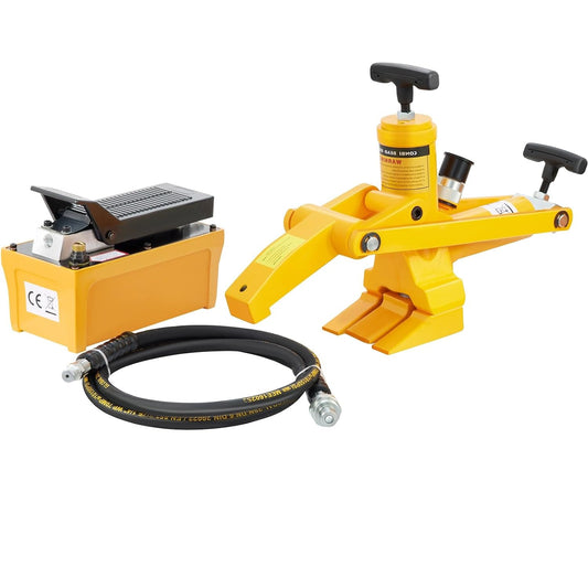 Mophorn, destalonador hidráulico de 10000 PSI para llanta de camión y tractor con bomba de pie de metal hidráulica y manguera de aire