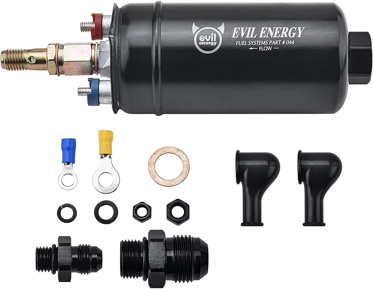 EVIL ENERGY External Inline Fuel Pump Electric 300LPH High Flow 12V Universal