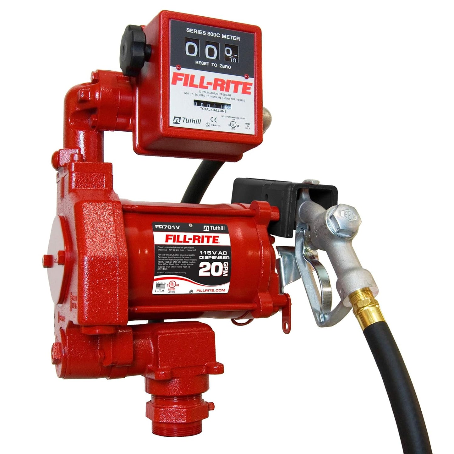 Fill-Rite FR701V Heavy Duty AC Transfer Pumps, 20 GPM, 115 VAC