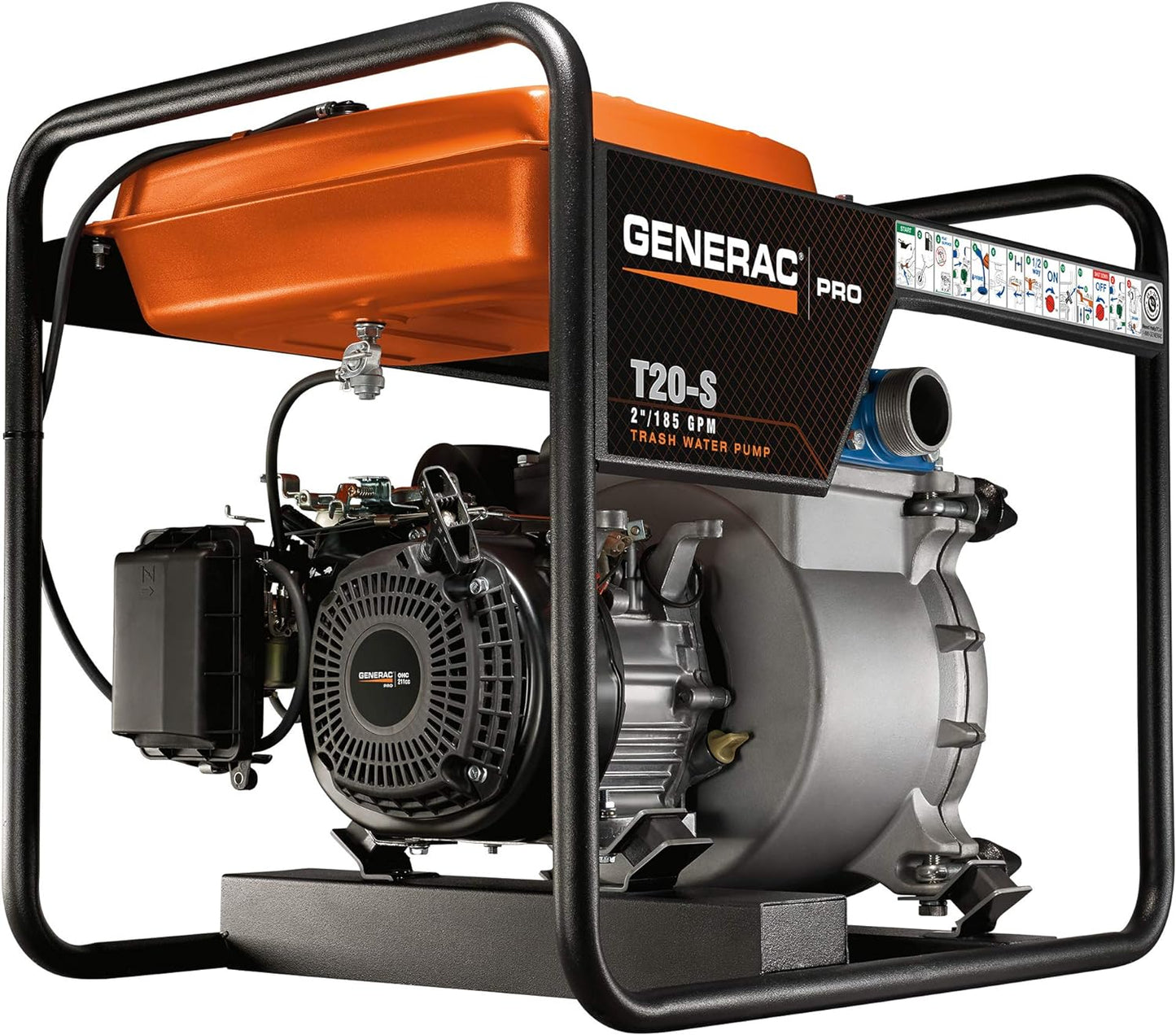 Generac Bomba de agua química C20 de 2 pulgadas, solución duradera, potente y fácil de usar para diversas necesidades de bombeo