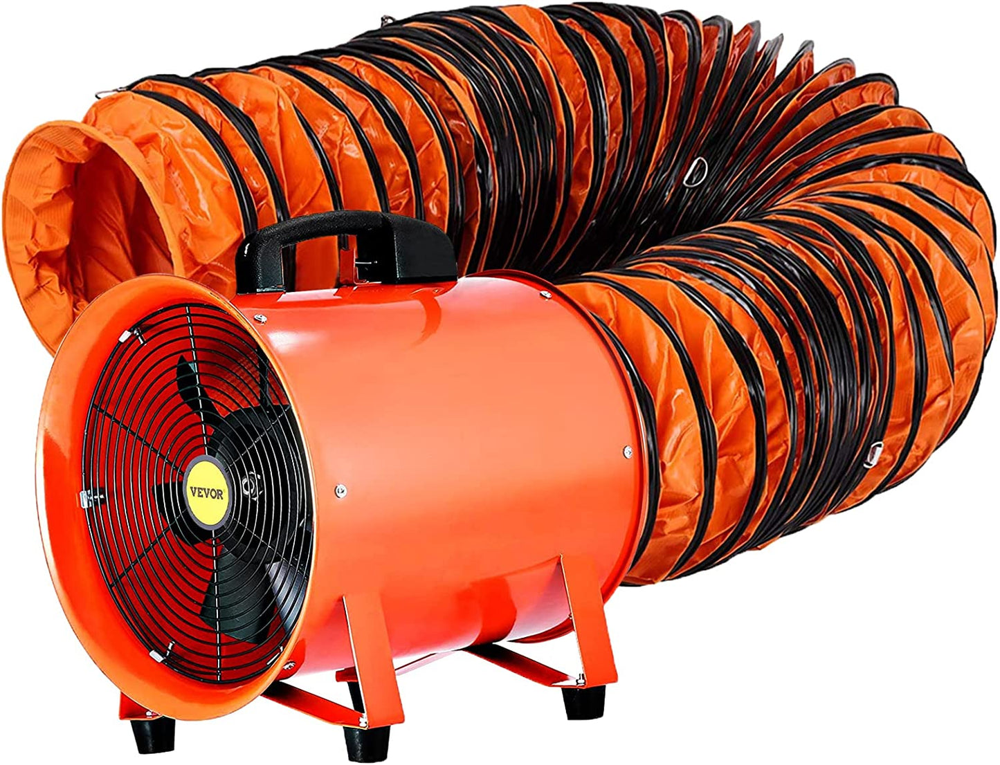 VEVOR Ventilador de manguera axial de escape de 12 pulgadas, ventilador portátil de alta velocidad de 3900 m3/h, ventilador extractor de bajo ruido con manguera de conducto de 5 m