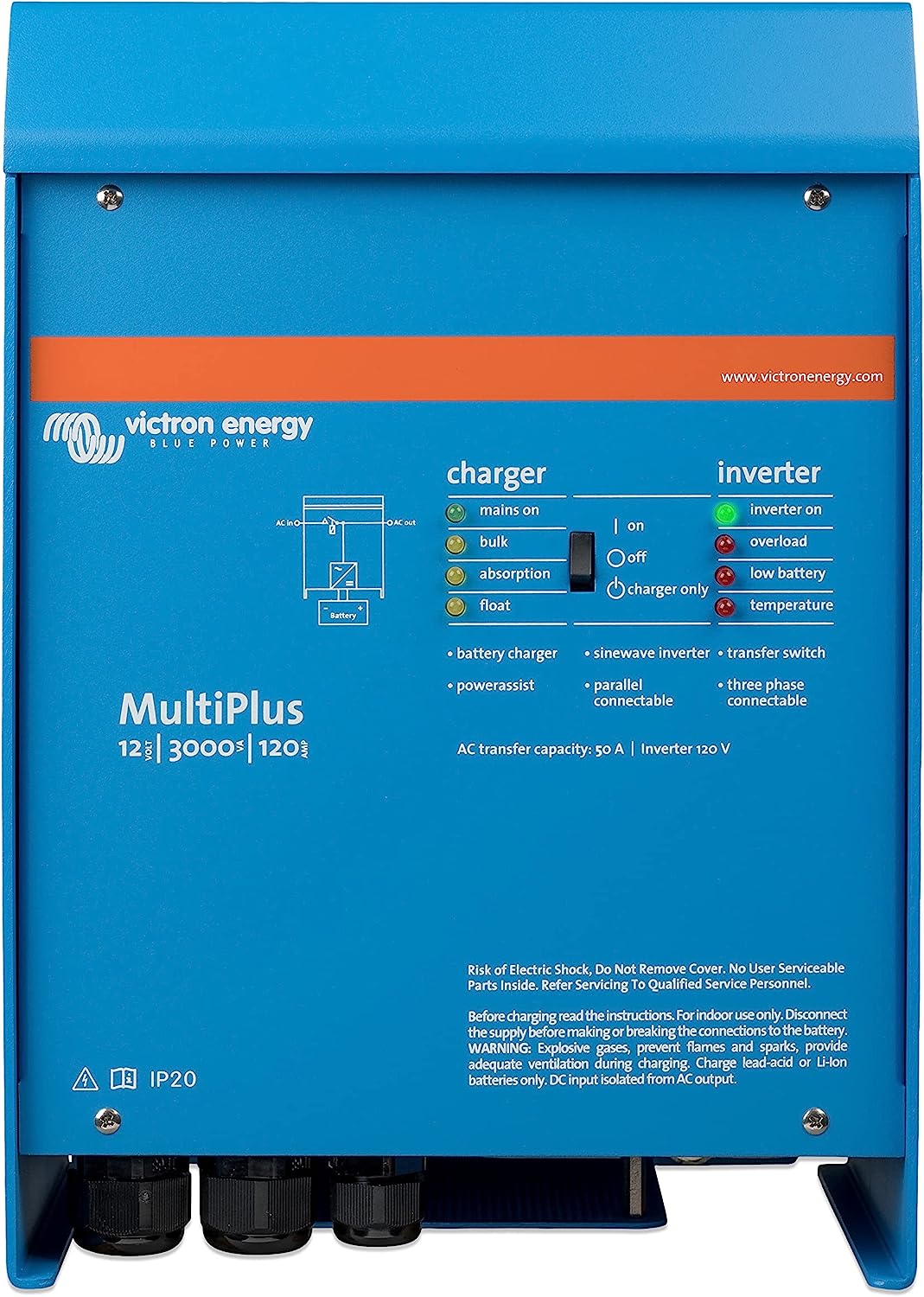 Victron Multiplus 3000 W Inversor Cargador, 12V 120V