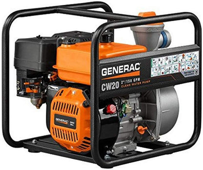 Generac 6917 CW10K Bomba de agua limpia con kit de manguera, 1 pulgada, naranja