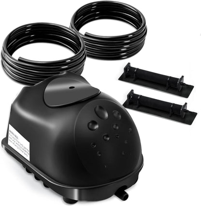 Kit de aireación y aireación de estanque, kit de bomba de aire de estanque séptico para estanques de hasta 8000 galones, sistema de aireación de estanque todo en uno, línea de aire ponderada