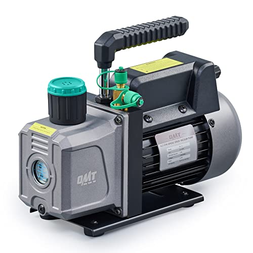 Orion Motor Tech Bomba de vacío de 4.5 cfm, bomba de vacío HVAC de 1 etapa para sistemas R12 R22 R134a R410a, pequeña bomba de vacío de 1/3 hp de 38 micrones para aire acondicionado, desgasificación