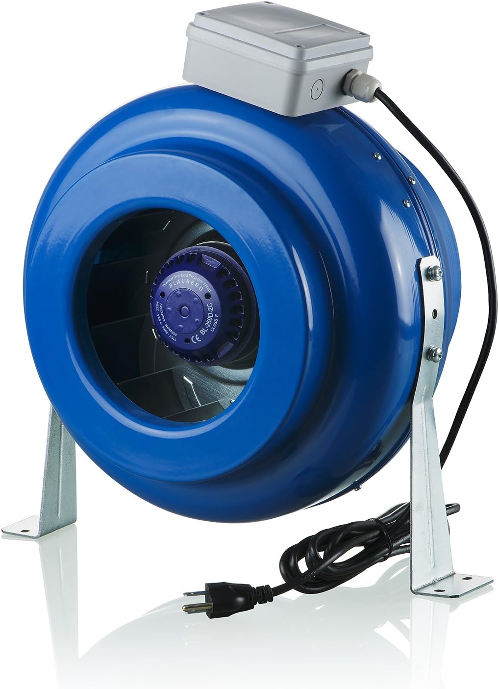 VENTS-US Ventilador de conducto en línea de metal con certificación ETL VKM 250 y certificado HVI de 678 CFM para conductos de 10 pulgadas con un impulsor centrífugo. Se puede utilizar como ventilador de refuerzo de suministro o de extracto